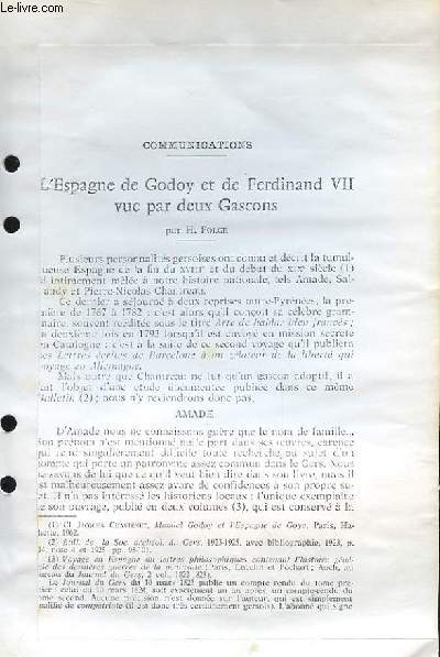 L'Espagne de Godoy et de Ferdinand VII vue par deux Gascons (Ouvrage photocopi)
