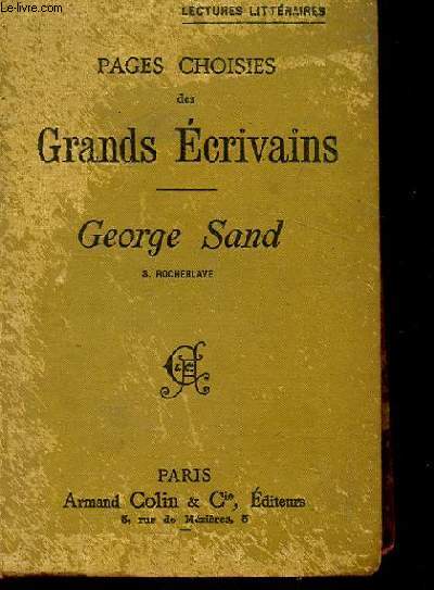 PAGES CHOISIES DE GEORGE SAND avec une introduction