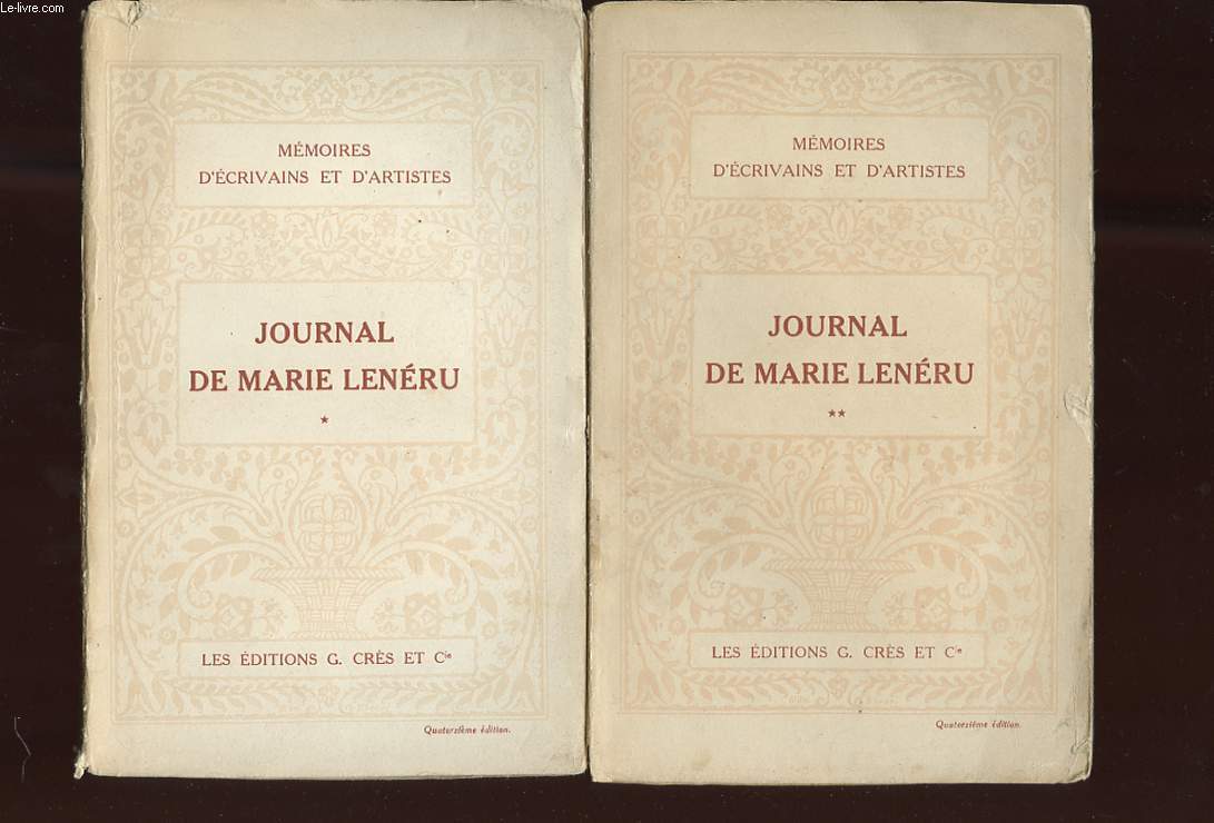 JOURNAL DE MARIE LENERU. 2 TOMES