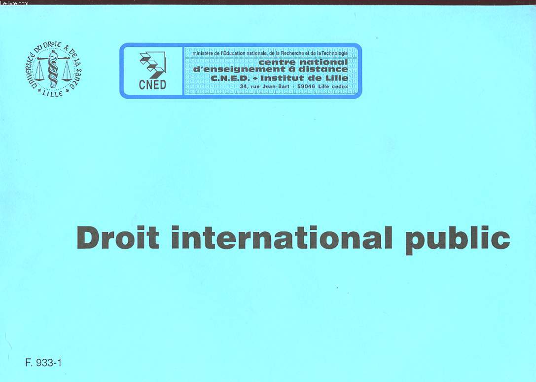 DROIT INTERNATIONAL PUBLIC