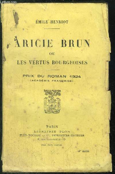 ARICIE BRUN OU LES VERTUS BOURGEOISES