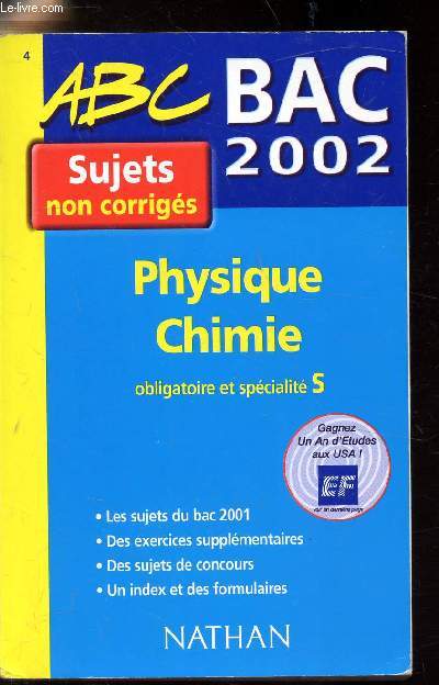 ABC Bac 2002 n4 - Sujets non corrigs - Physique Chimie - obligatoire et spcialit 5 -