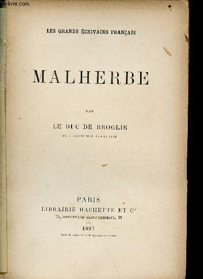 Malherbe - Collection les grands crivains franais