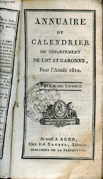 Annuaire ou calendrier du dpartement de Lot-Et-Garonne pour l'anne 1810