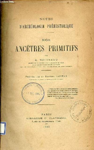 Notes d'archologie prhistorique - Nos anctres primitifs.
