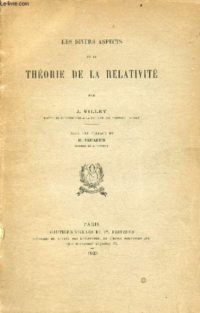 Les divers aspects de la thorie de la relativit.