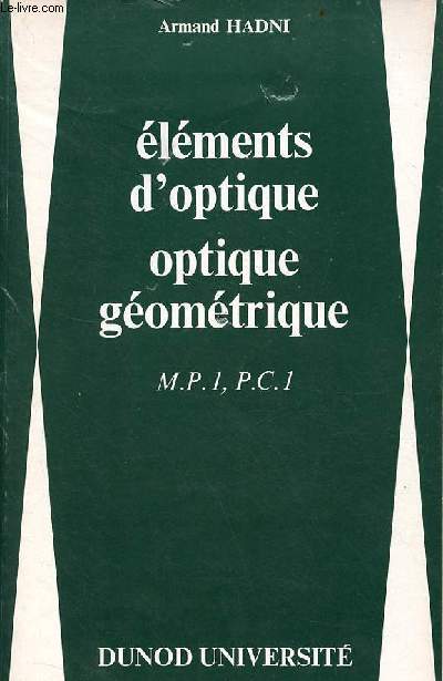 Elments d'optique optique gomtrique M.P1, P.C.1.