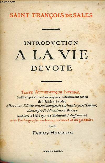 Introduction  la vie dvote - 4e dition.