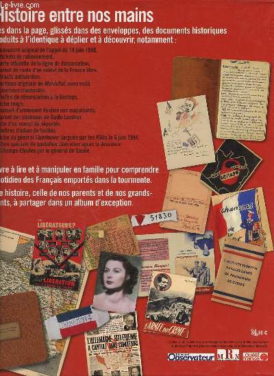 Paroles de l'ombre lettres et carnets des franais sous l'occupation (1939-1945) - un livre objet 100 documents indits  dcouvrir - avec un cd audio.