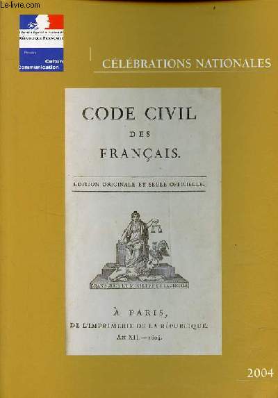 Clbrations nationales 2004 - Ministre de la culture et de la communication direction des archives de France.