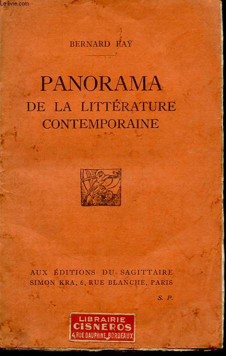 PANORAMA DE LA LITTERATURE CONTEMPORAINE