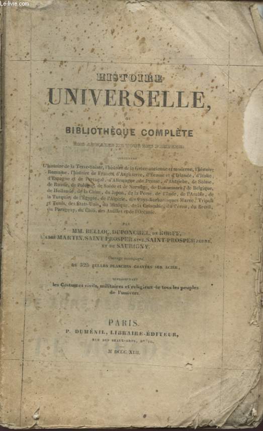 HISTOIRE UNIVERSELLE OU BIBLIOTHEQUE COMPLETE : ITALIE