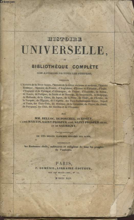 HISTOIRE UNIVERSELLE OU BIBLIOTHEQUE COMPLETE : FRANCE