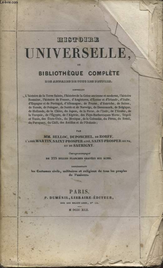 HISTOIRE UNIVERSELLE OU BIBLIOTHEQUE COMPLETE : PEROU