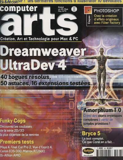 COMPUTER ARTS N38 : DREAMWEAVER ULTRADEV 4 40 BOGUES RESOLUS 50 ASTUCES 16 EXTENSIONS TESTEES...