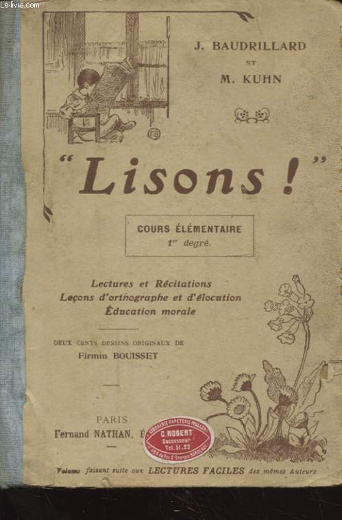 LISONS COURS ELEMENTAIRE 1er DEGRES