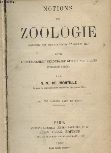 NOTIONS DE ZOOLOGIE