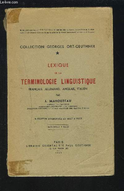 LEXIQUE DE LA TERMINOLOGIE LINGUISTIQUE - FRANCAIS / ALLEMAND / ANGLAIS / ITALIEN.