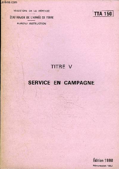 SERVICE EN CAMPAGNE - TTA 150.