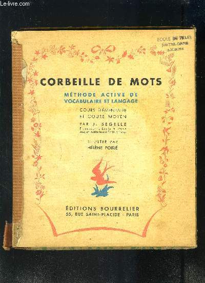 CORBEILLE DE MOTS- METHODE ACTIVE DE VOCABULAIRE ET LANGAGE- COURS ELEMENTAIRE ET COURS MOYEN