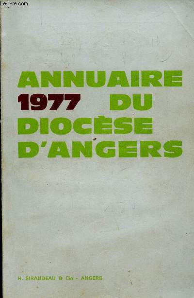 ANNUAIRE DU DIOCESE D'ANGERS 1977