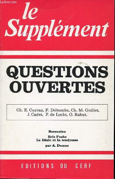 LE SUPPLEMENT - SEPTEMBRE 1979 - N130 - QUESTIONS OUVERTES - RECENSION - LE DESIR ET LA TENDRESSE.