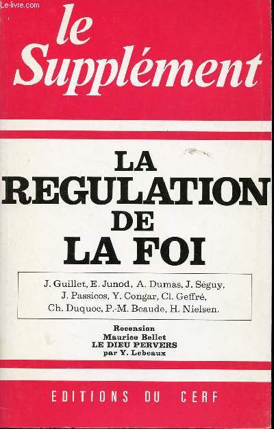 LE SUPPLEMENT - MAI 1980 - N133 - LA REGULATION DE LA FOI - Recension - LE DIEU PERVERS.