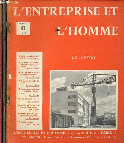 L'ENTREPRISE ET L'HOMME- MENSUEL 6 ( Avril 1964) , 8 (Juin 1964) et 13 ( Janvier 1965)