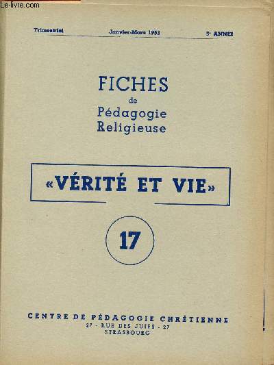 FICHE DE PEDAGOGIE RELIGIEUSE N17 