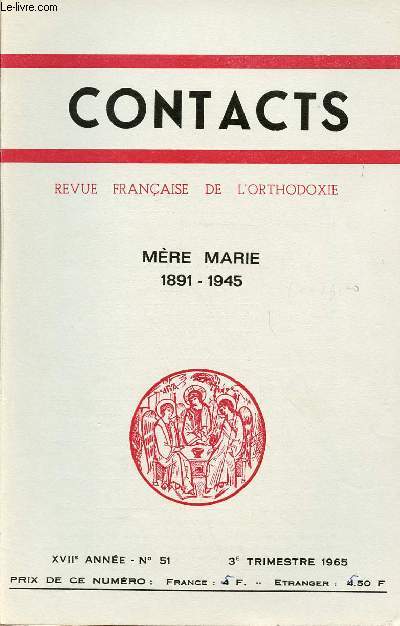 CONTACT N51- 3E TRIM 65 : MERE MARIE 1891-1945