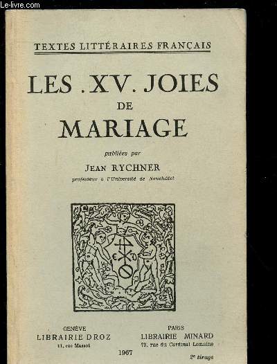 LES XV. JOIES DE MARIAGE - COLLECTION 