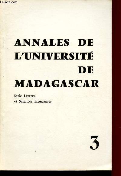 LA NOTION DE PECHE DANS L'OEUVRE DE GRAHAM GREENE / ANNALES DE L'UNIVERSITE DE MADAGASCAR - SERIE LETTRES ET SCIENCES HUMAINES
