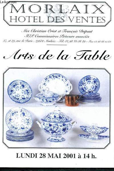 Catalogue de vente aux enchres : 28 mai 2001 - Galerie des ventes de Morlaix : Arts de la table