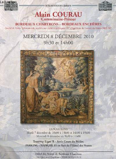 Catalogue de ventes aux enchres - 8 dcembre 2010 - Htel des ventes des Chartrons - Bordeaux : bijoux, argenterie, meubles et objets d'art,XVIIIe et XIXe