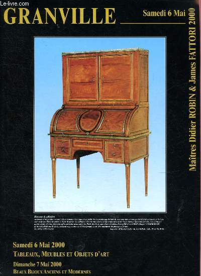 Catalogue de ventes aux enchres - 6 mai 2000 : tableaux, meubles, objets d'art
