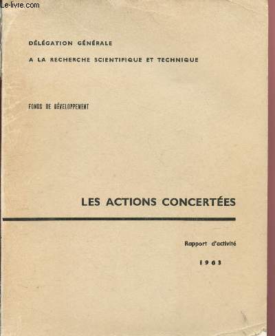 Les actions concertes - Rapport d'activit - Fonds de dveloppement -1963