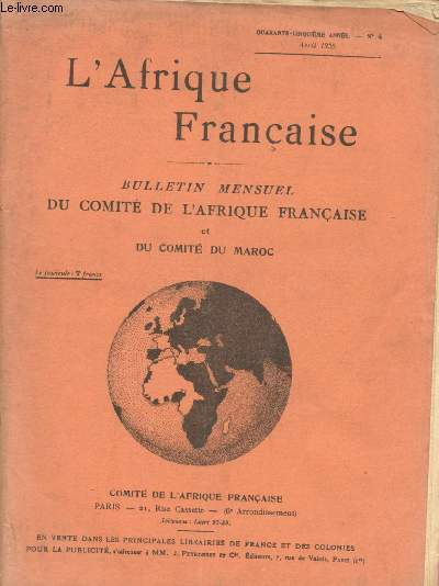 L'Afrique franaise - n4 - 45e anne - Avril 1935