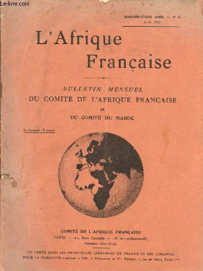 L'Afrique franaise - n4 - 46e anne - Avril 1936