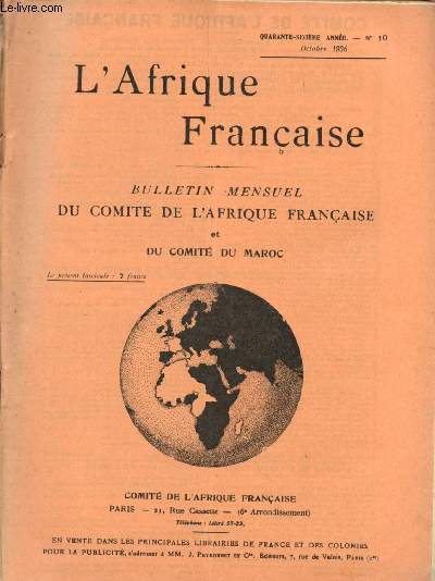 L'Afrique franaise - n10 - 46e anne - Octobre 1936