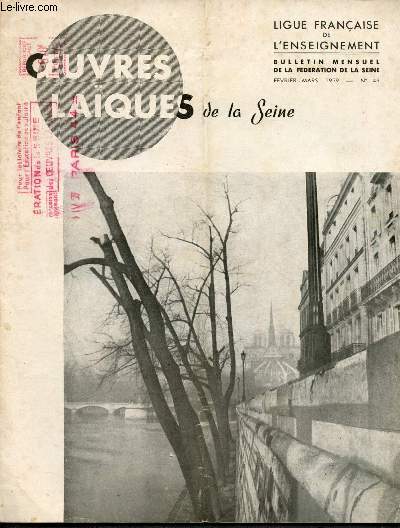 Ligue franaise de l'enseignement n43 - fvrier, mars 1959 : Oeuvres laques de la Seine