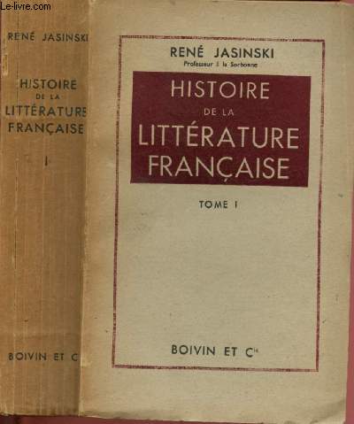 Histoire de la littrature franaise - Tome I