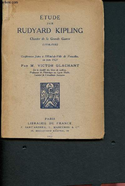 Etude sur Rudyard Kipling : Chantre de la Grande Guerre (1914-1918)