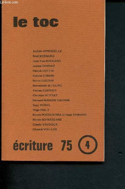 Le toc - Eciture 75 n4 :