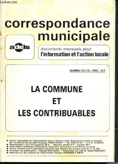 Correspondance municipale n172-173 - Novembre - Dcembre 1976 : La commune et les contribuables