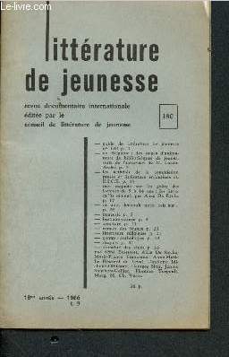 Littrature de jeunesse n180 - 18me anne - 1966 - t.9 : Je voudrais un petit frre, par M. Lobe - Sois gentille petite fille !, par E. Wilkin - Hlne et les oiseaux, par R. Jean,etc.