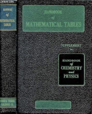 Handbook of mathematical tables - first edition - supplement to handbook of chemistry and physics