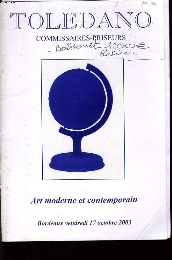ART MODERNE ET CONTEMPORAIN  Bordeaux le vendredi 17 octobre 2003