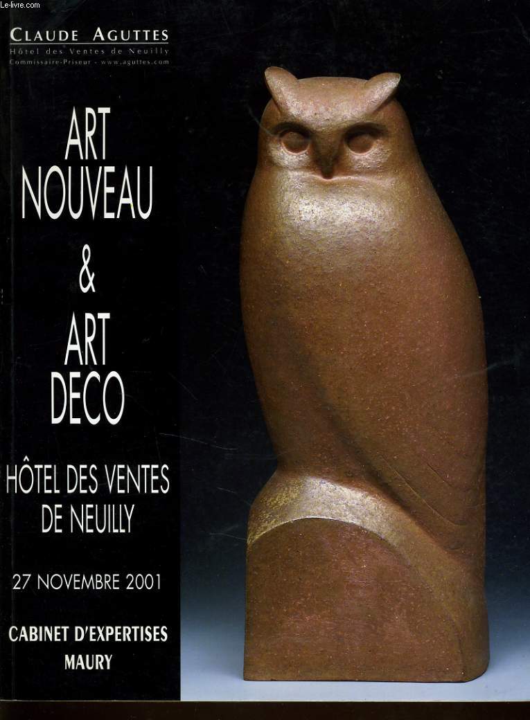 CATALOGUE DE VENTE AUX ENCHERES : Art nouveau Art dco le mardi 27 novembre 2001  l'htel des ventes de Neuilly
