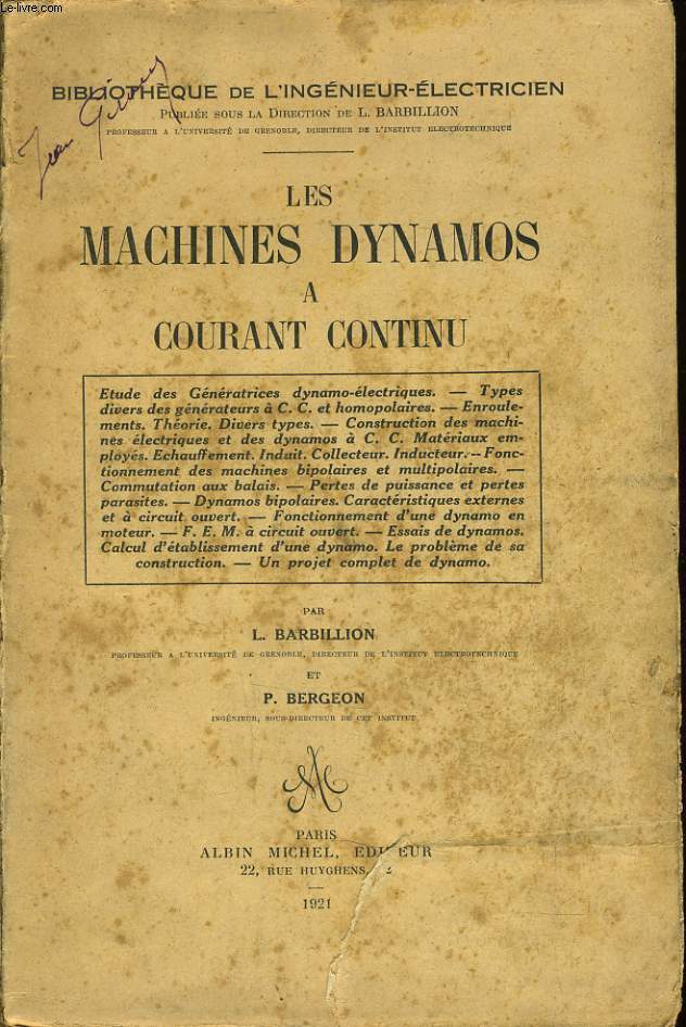 LES MACHINES DYNAMOS A COURANT CONTINU