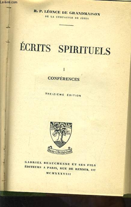 ECRIT SPIRITUELS n1 - confrence